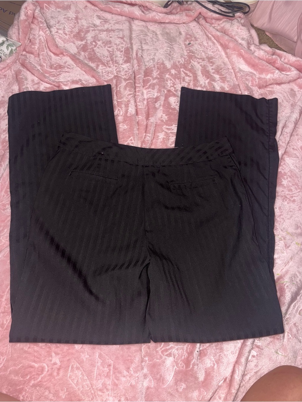 Black Ribbed Knit Wide-Leg Pants - Picture 4 of 6
